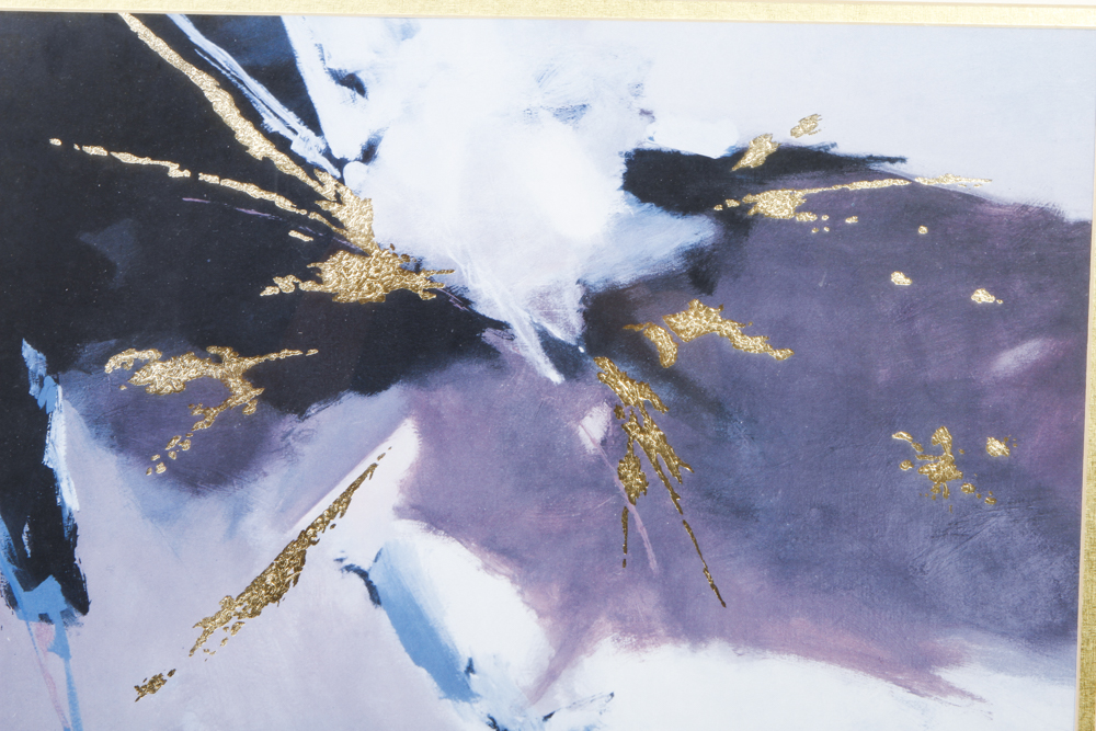 Abstract Offset Lithograph with Gold Leaf Embellishments EBTH